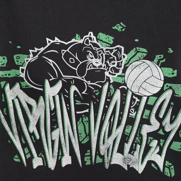 Vintage Virgin Valley Bulldogs T Shirt Mens Size Small Black Y2K Volleyball - Picture 4 of 6